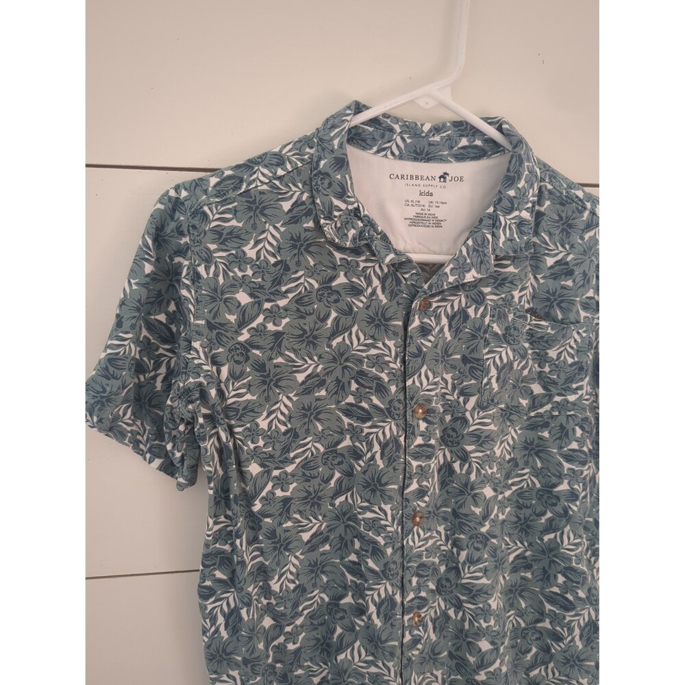 Caribbean Joe Hawaiian shirt youth size XL/14 summer beach casual